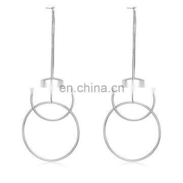 Fashion Metal Earring Long Drop Earring With Circle photo-2