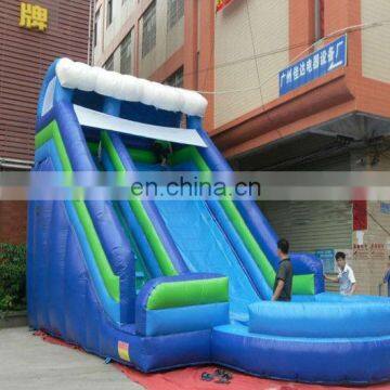 HI 0.55/0.65mm PVC tarpaulin giant inflatable floating water slide, pool water slide