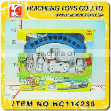 plastic abs material tracks with model dog Electronic Train Track have EN71