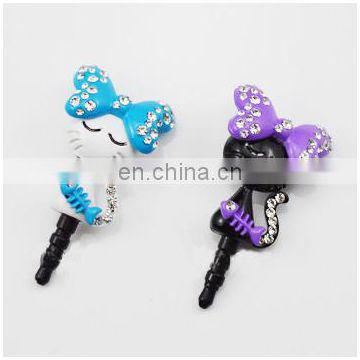 wholesale cat earphone jack dust cap plug/iphone dust plug for phone MCD-0086