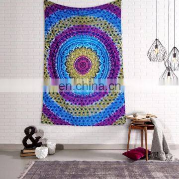 Indian Hand Screen Print Single Tapestry Bohemian Wall Hanging Dorm Decor Tapestries