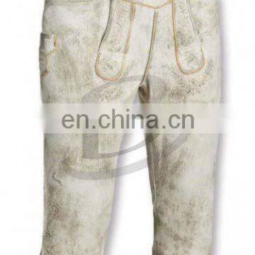 Lederhosen, Kniebund hosen, Men ledersosen trachten lederhosen leather pants with suspenders(Bavarian Garments)