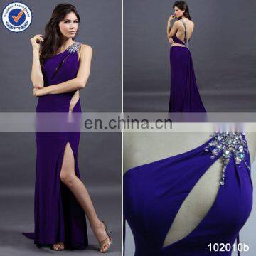 in-stock split low back sexy backless eveningl dress 2014