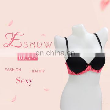 2017 New Styles Alibaba Supplier Hot Sexy Adult Contrast Color Ladies Lace Bra Set