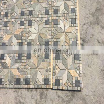 yellow slate stone mosaic wall tile for interior house