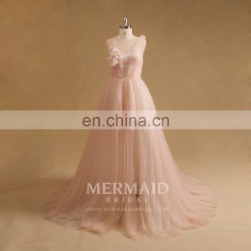 Wholesale pink tulle sexy women evening dress