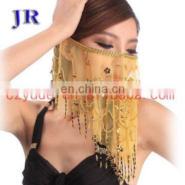 Tribal Indian Women Beaded Belly Dance Face Veil Accessory P-9015# photo-4