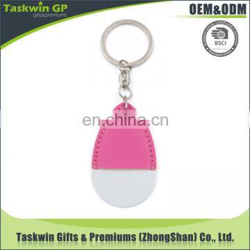 Promotional cheap custom shaped leather keychain