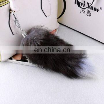 Best Selling Products Brown Color Real Fox Fur Keychain For Bag Charm