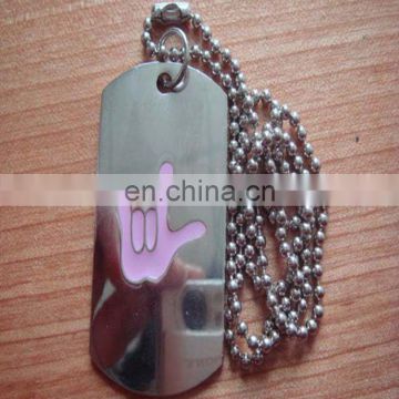 Custom logo engraved dog tag pendant