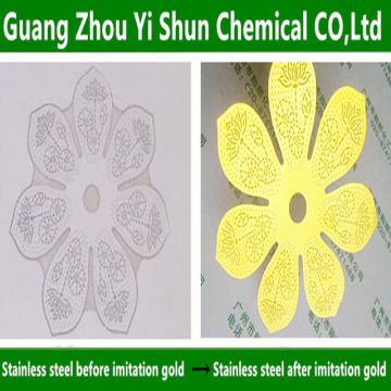 Steel imitation gold agents Metal imitaiton gold agents Electroless imitation gold process