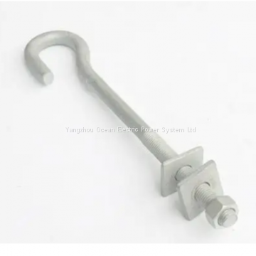 hook bolt; bent head bolt; bolt hook; hook type bolt-nut