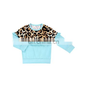 Girls Long Sleeve T Shirt Cheetah Ruffle Shirt