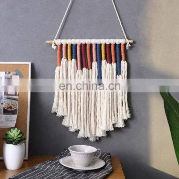 Bohemian Home Decor Hand Made Cotton Macrame Woven Tapestry Wall Hanging Colorful photo-2