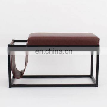 Customized Half PU Leather Folding Shoe Rack Storage Bench for Sundries Books in Living Room photo-3