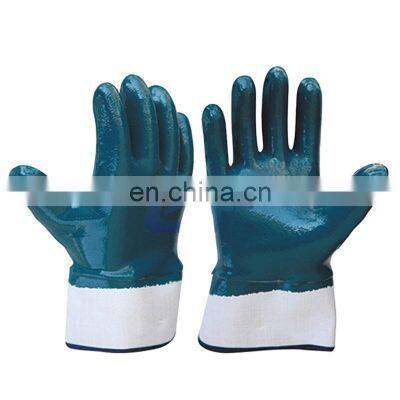 Oil Resistant Fully Coated Blue Nitrile Safety Work Gloves For Fuel Petro Chemical Work photo-4