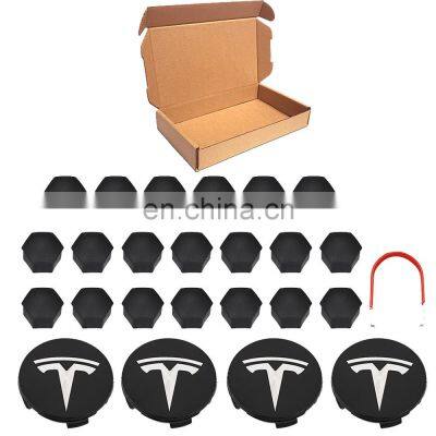 For Tesla Aluminum Model 3/ S/ X /Wheel Center Caps Hub Cover Screw Cap Logo Kit Decorative Tires Cap Modification Accessories