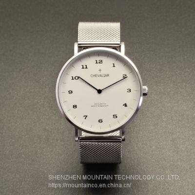 Stainless Steel Fashion Women Gift Watches Man Ultrathin Watch photo-4