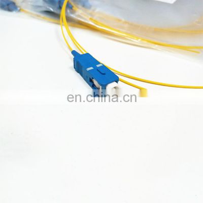 FC/UPC 3Meter length Fiber Optic Pigtail  Single modeSM9/125, G.652D PVC 0.9mm Yellow white