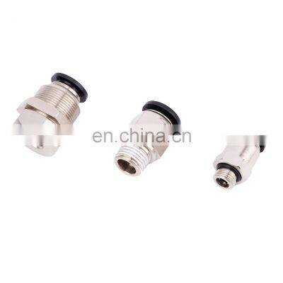 Straight male PC one touch push to connect fitting, tube to thread connector, Brass Fittings