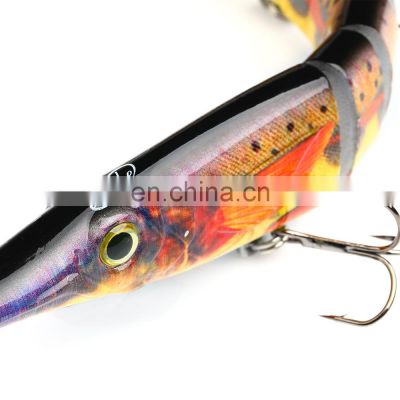 Classic 25cm 52g  6 colors  Pike Fishing Baits Hook 8 Segment Lifelike Skin Multi Joint Body Pike Lure