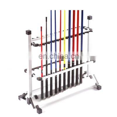 Wholesale 12/24 hole fishing rod display bracket holder aluminum alloy household fishing rod bracket