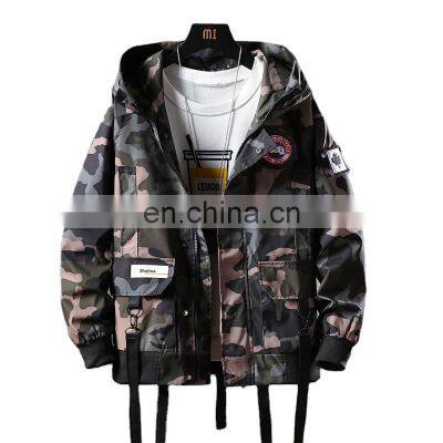 Wholesale custom men's autumn and winter hooded jacket long sleeve casual camouflage jacket mountaineering suit sports overcome