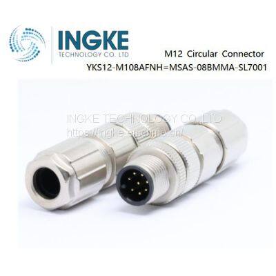 INGKE,YKS12-M108AFNH Direct Substitute MSAS-08BMMA-SL7001,8Pin,Circular Metric Connectors