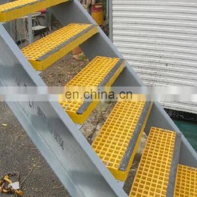 Non-Slip Fiberglass Gratings Outdoor FRP Grating Stairs GRP Stair Treads