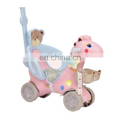 Kids outdoor playground accessories plastic little rocking horse children toys car animal spring rider