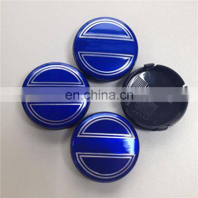 64mm ABS Custom Automotive Hubcap Chrome Blue Car Wheel Center Cap For S40 photo-2