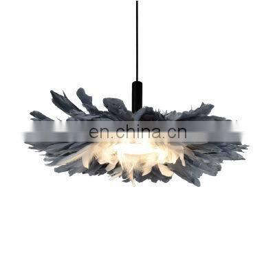 Feather Lamp Shade Romantic Dream Chandelier LED Lamp Bedroom Living Room photo-4