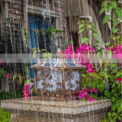 Outdoor LED Solar Pillar Post Lights Garden Decor Solar Fence Main Gate Light