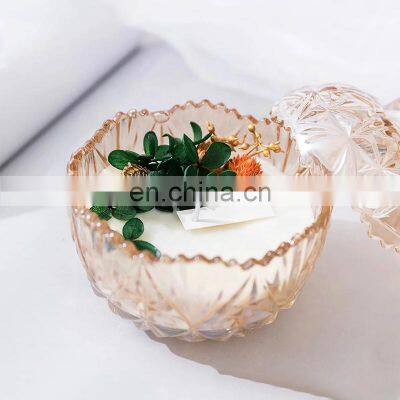 Customized Box Luxury Gift Box Private Label Room Fragrance Multi Scents Cotton Wood Wick Dried Flower Soy Wax Luxury Candles