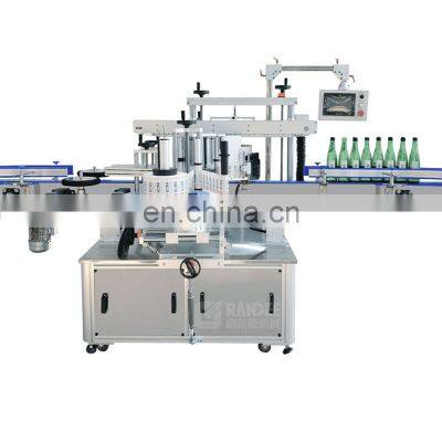 Automatic round square bottle self adhesive sticker double-sided labeling machine for packaging water filling line