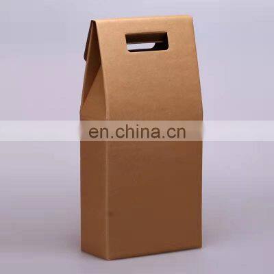 Custom Logo Printing Corrugated Cardboard Carrier Bag Paper Packaging Red Wine Box photo-5