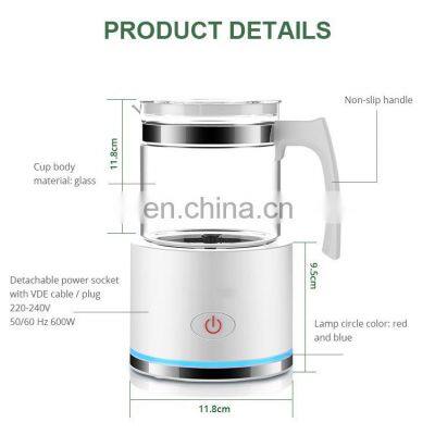 Electric Hand-held Milk Frother With Rechargeable Glass Milk Heater Milk Frother Hand-held Latte Cappuccino Frother photo-4