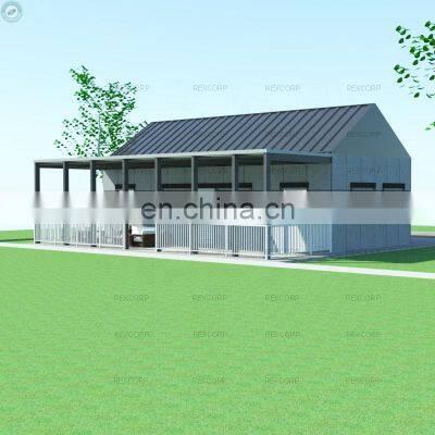 Modern Design Flatpack Container House with Garage Two Bedroom Container House Showroom Granny Flat