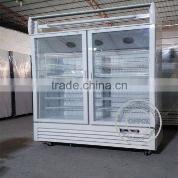 OP-A207 Two Glass Doors Big Capacity Medical Drugstore Display Freezer