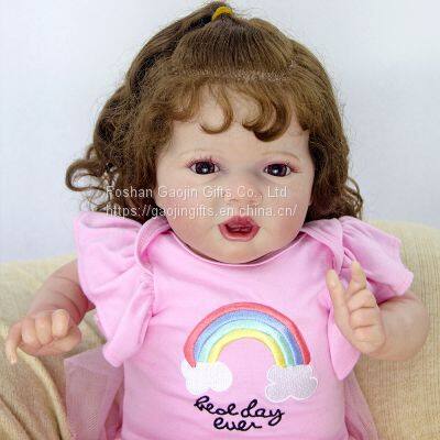 22-inch New Reborn Doll Pure Hand Painted Simulation Baby Doll Soft Realistic Reborn Baby Toys photo-2