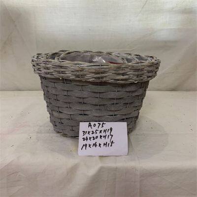 With Handle Willow Basket Wicker Craft Gift Flower Storage Baskets