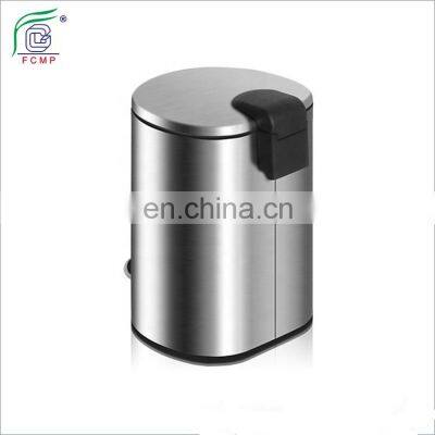 Round Stainless Steel Hotel Pedal Rubbish Bin Waste Trash Can