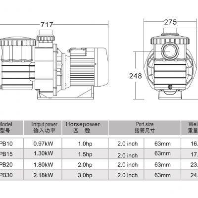 Ultra High Pressure Swimming Pool Electric Pump Durable 1.5HP 2 Inch Water Pump photo-5