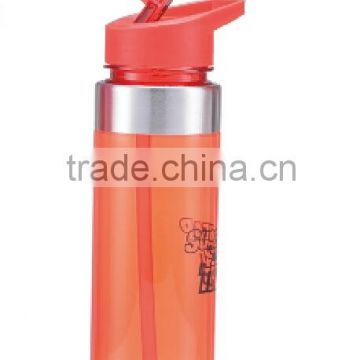 Tritan Sports Plastic Water Bottles With Flip Up Spout And Straw