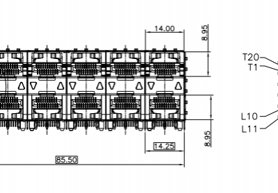 HSP-6322101YL， 4-port fiber cage - containing light guide rod