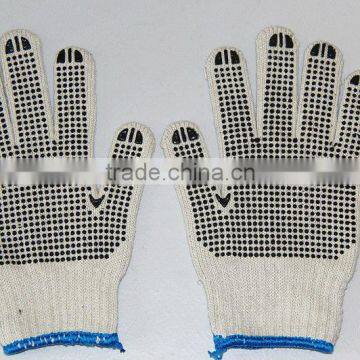 7gauge natural white 70g pvc dotted cotton glove