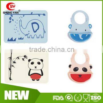 Animal printed FDA waterproof Silicone baby table mat