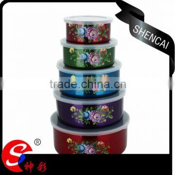 Factory Indan kitcheware colorful stainless steel food containers set with lid