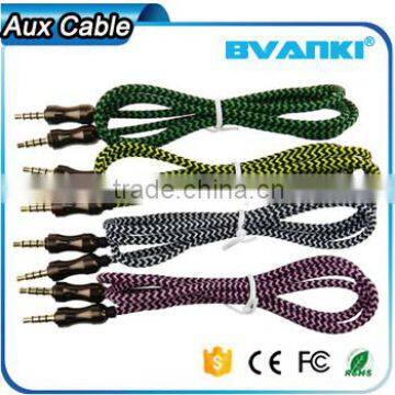 2016 New Products Fabric Braided 3.5mm Aux Audio Cable Male to Male for All Kinds of Electronics Product Express Supplier's Choice photo-3