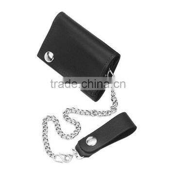 Genuine leather chain wallet at factory price